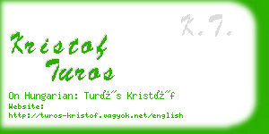 kristof turos business card